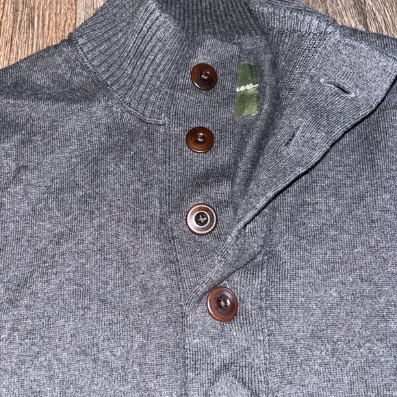 Eddie Bauer large tall cotton/cashmere blend gray sweater - Picture 4 of 9